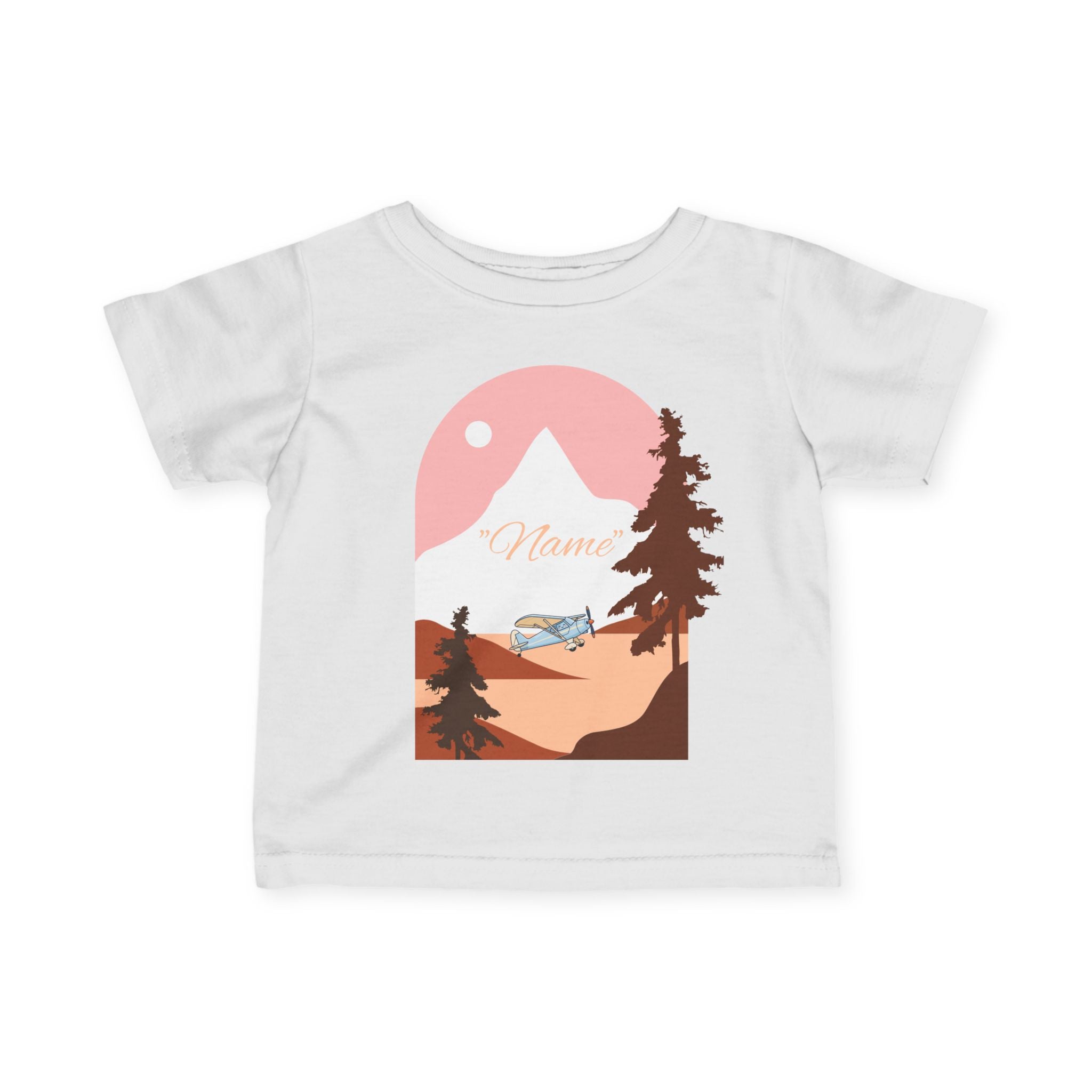 Infant Tee — Mountain Plane Design (custom name)