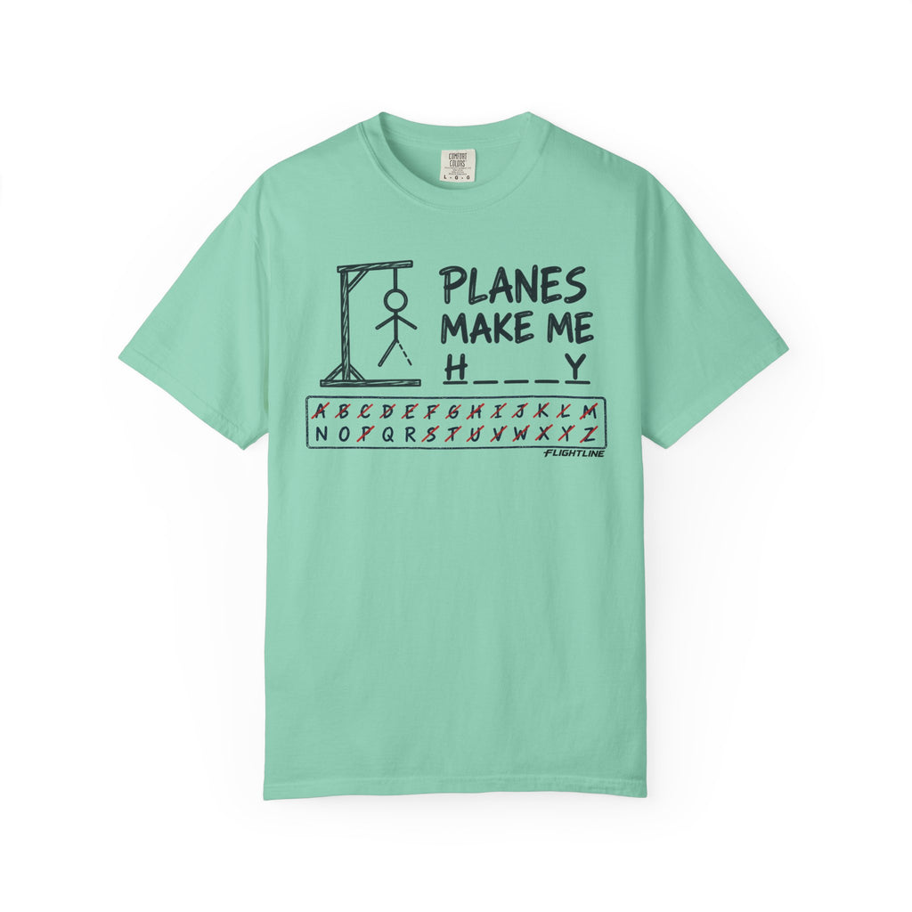 Planes make me h___y  T-Shirt - Hangman