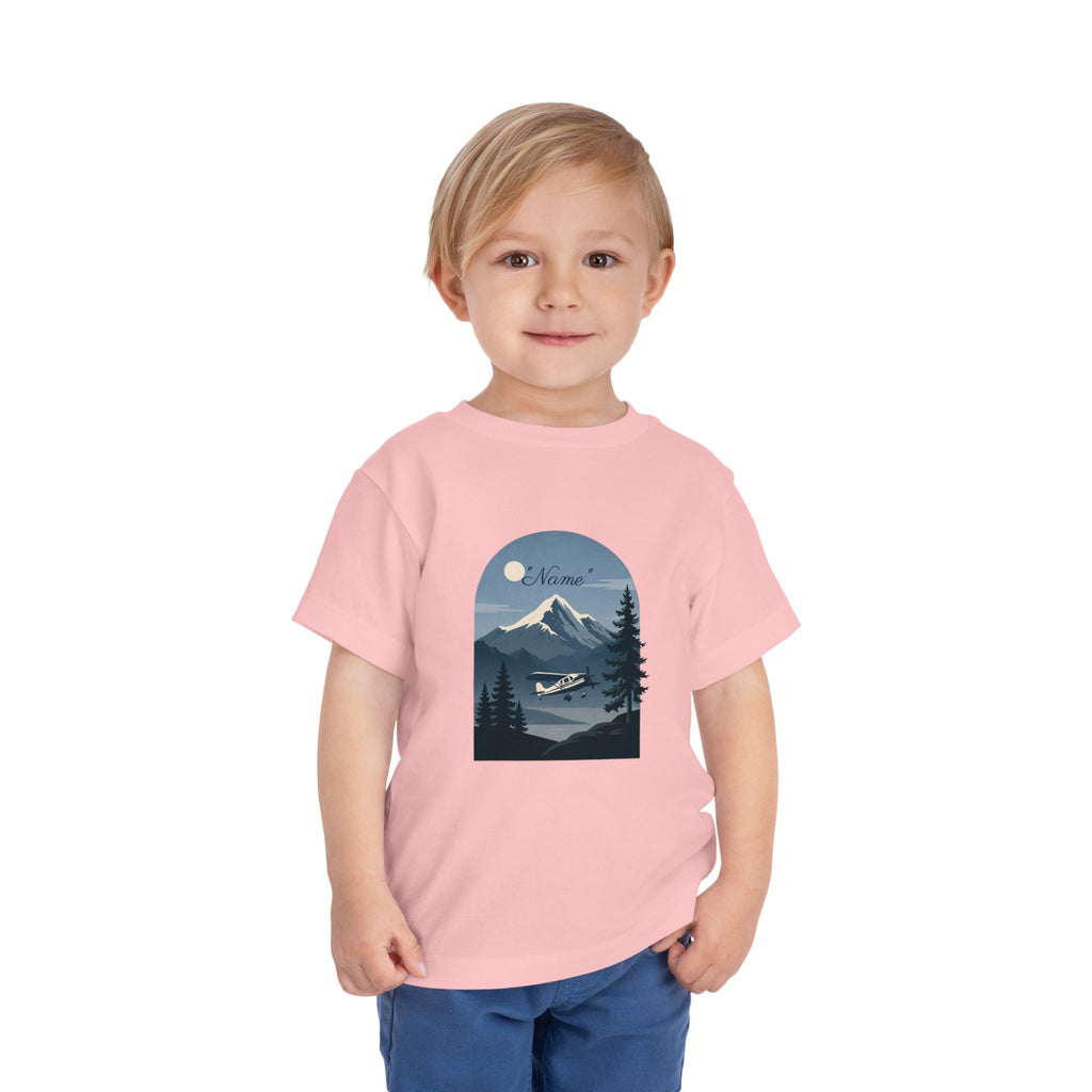 Toddler Tee — Mountain Airplane Design (custom name)