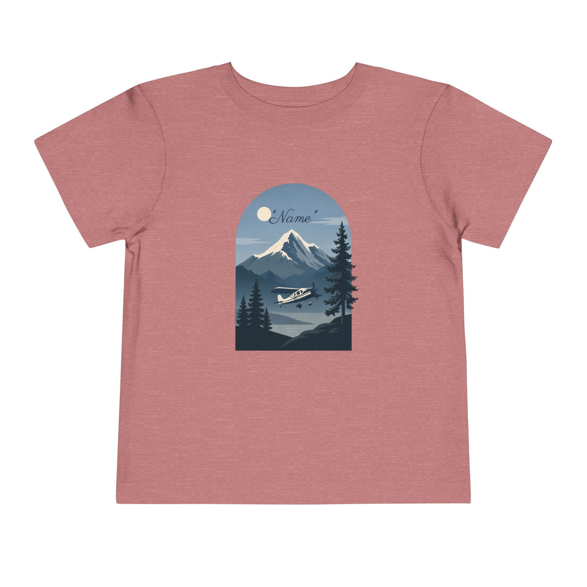 Toddler Tee — Mountain Airplane Design (custom name)