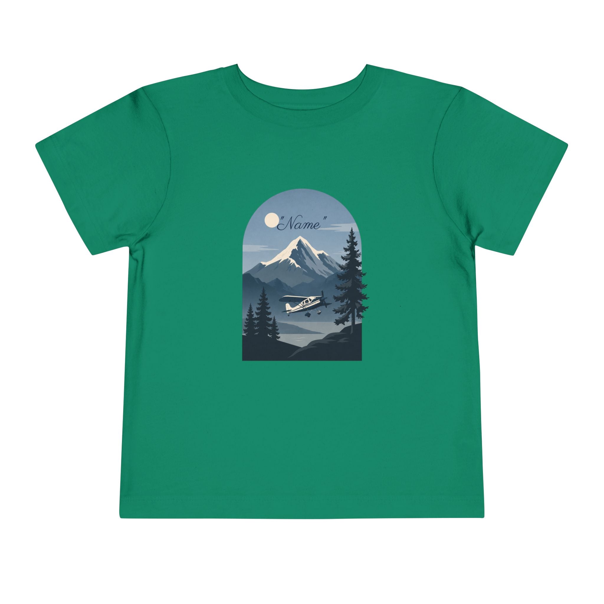 Toddler Tee — Mountain Airplane Design (custom name)