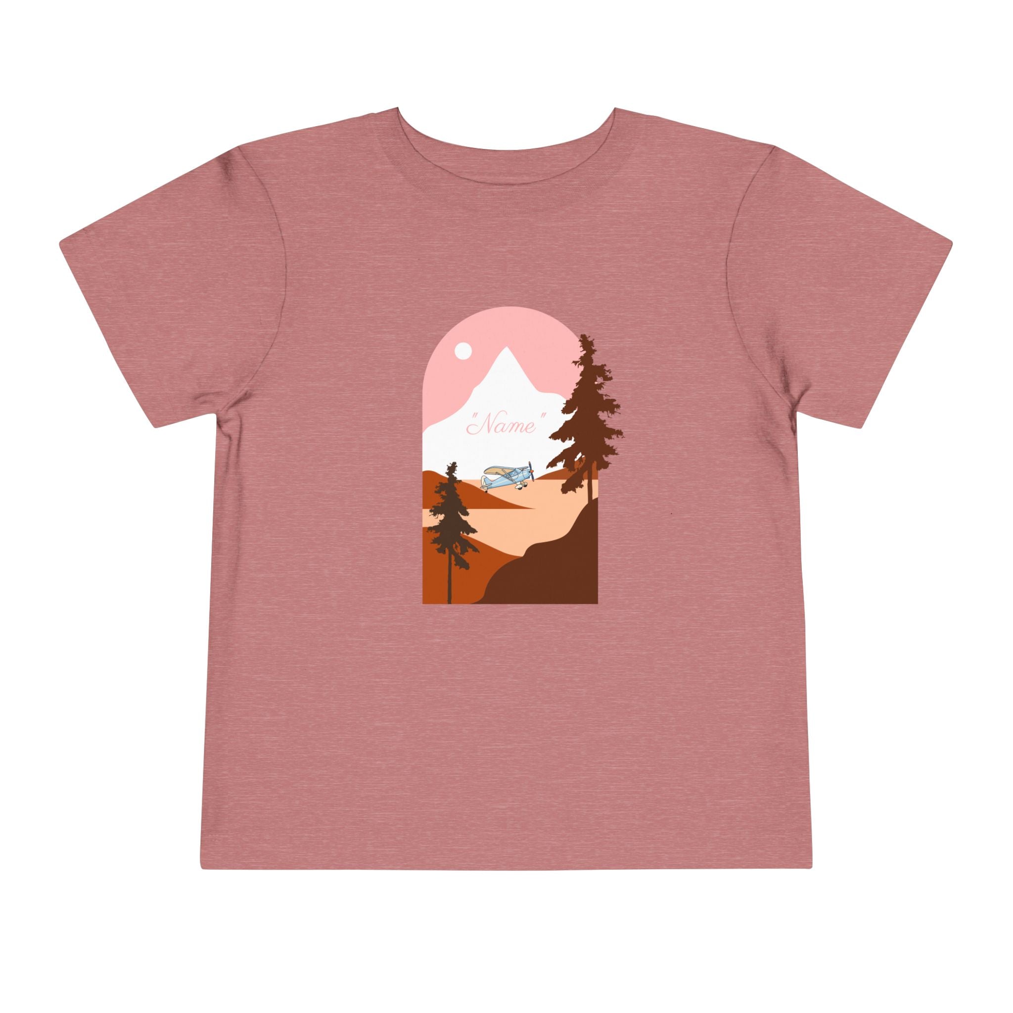 Toddler Tee — Mountain Plane Design (custom name)