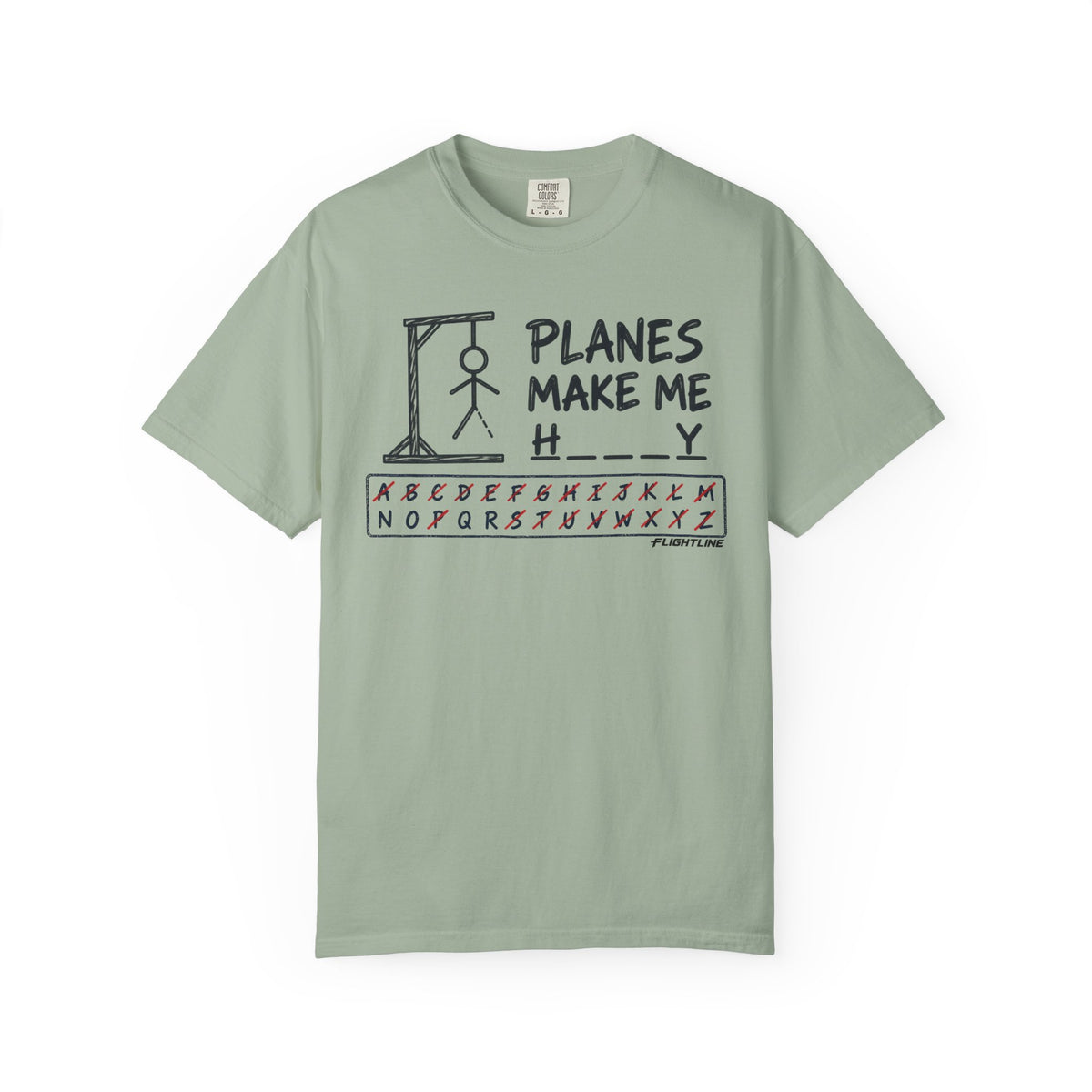 Planes make me h___y  T-Shirt - Hangman