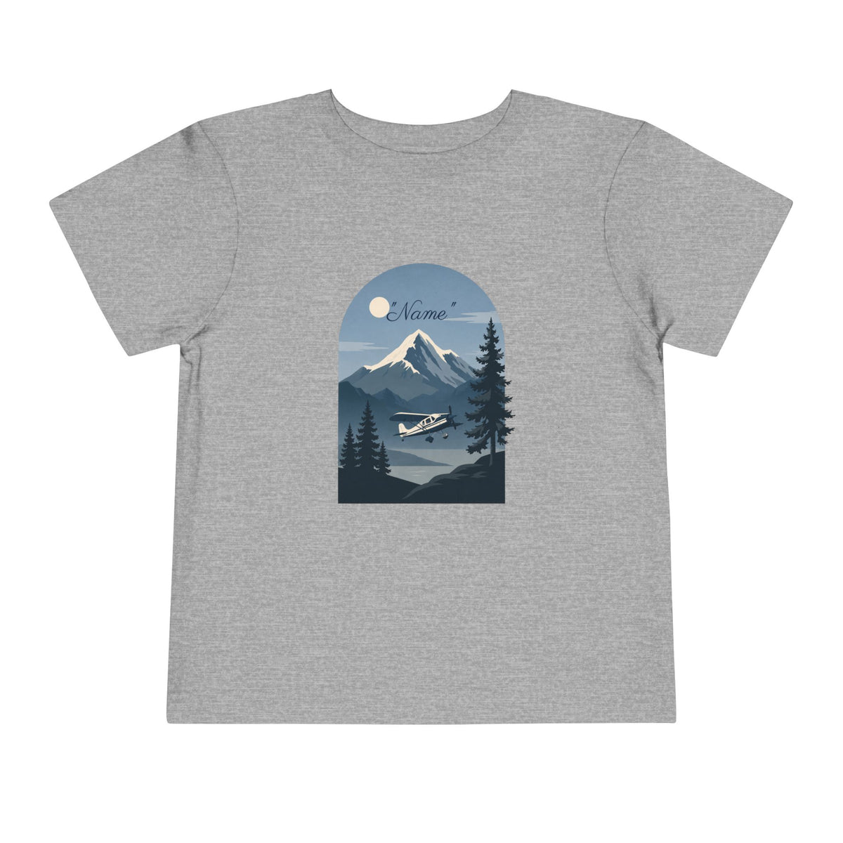 Toddler Tee — Mountain Airplane Design (custom name)