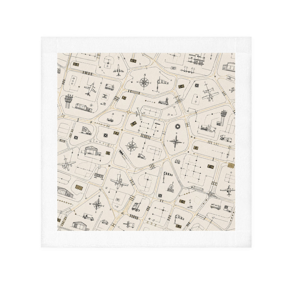Airplane Taxi Map Face Towel