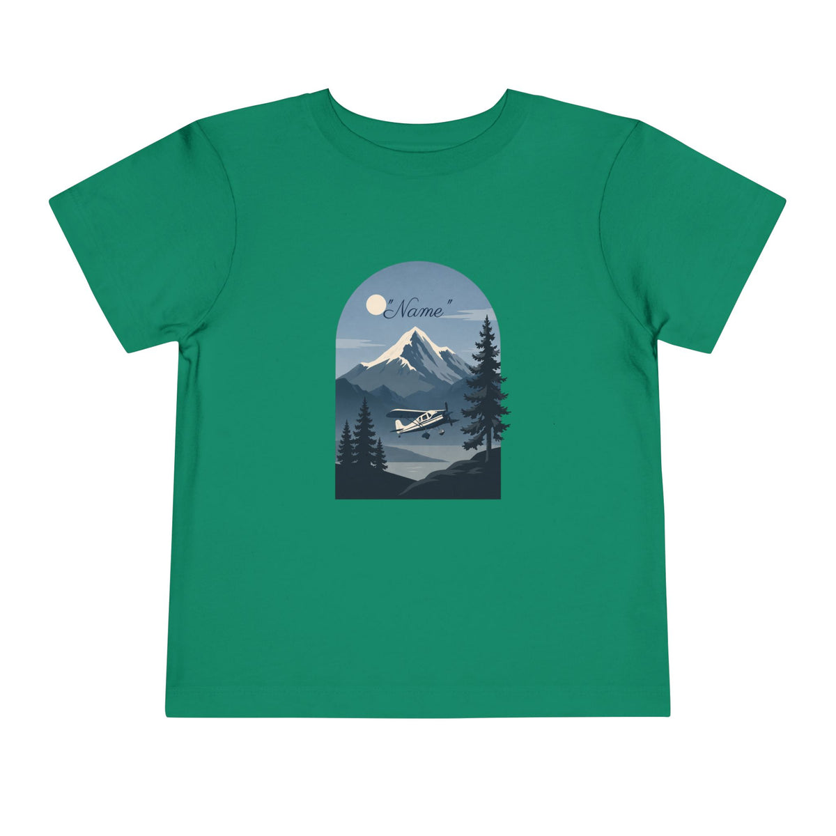Toddler Tee — Mountain Airplane Design (custom name)