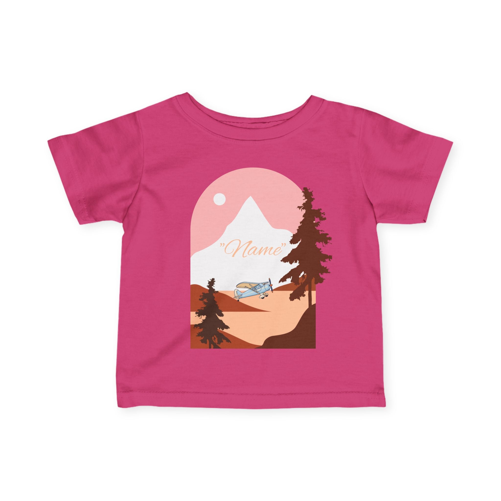 Infant Tee — Mountain Plane Design (custom name)