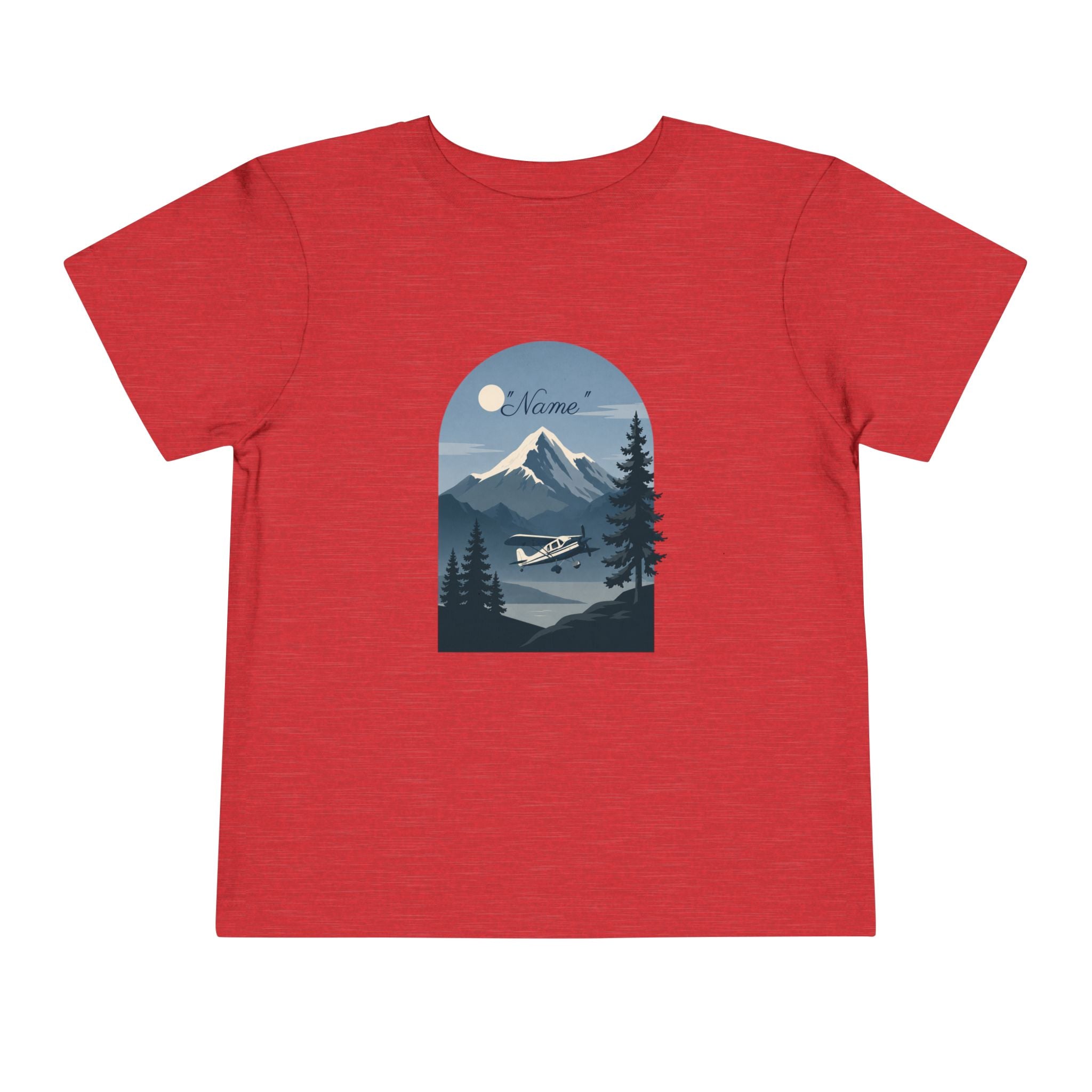 Toddler Tee — Mountain Airplane Design (custom name)