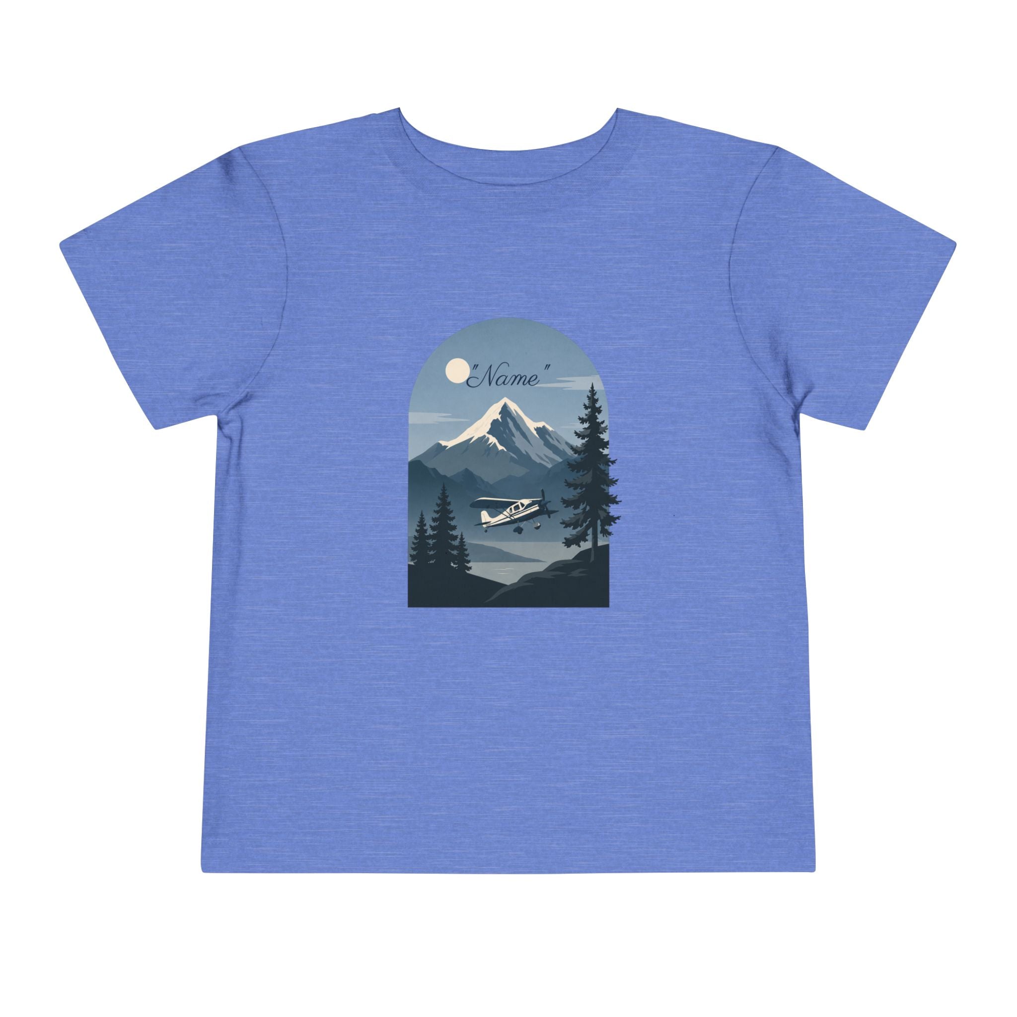 Toddler Tee — Mountain Airplane Design (custom name)