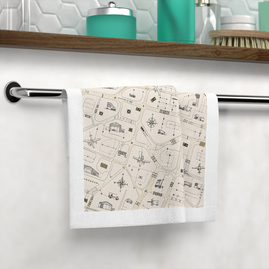 Airplane Taxi Map Face Towel