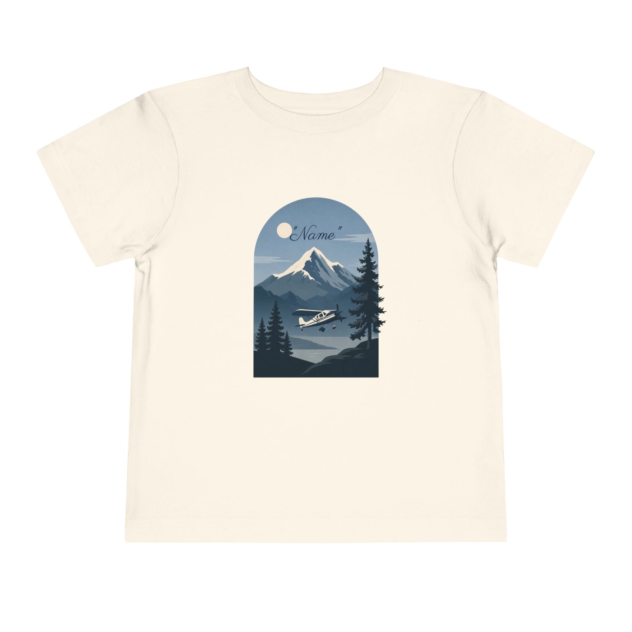 Toddler Tee — Mountain Airplane Design (custom name)