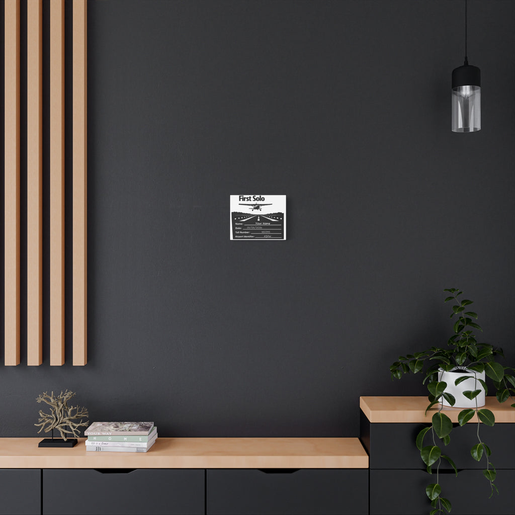 First Solo Aviation Canvas — Personalized Print