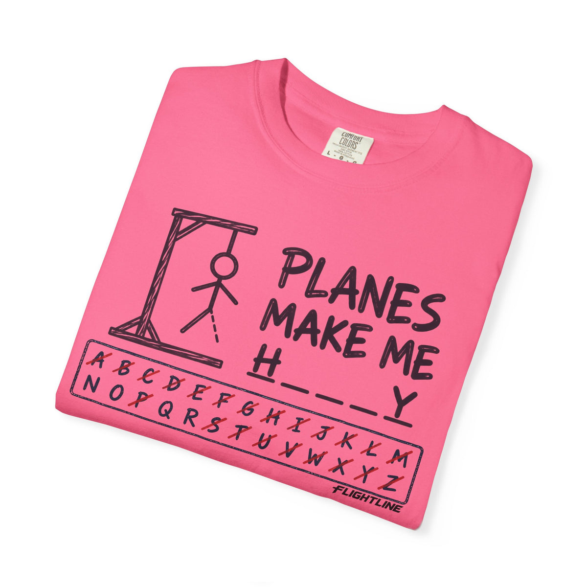 Planes make me h___y  T-Shirt - Hangman
