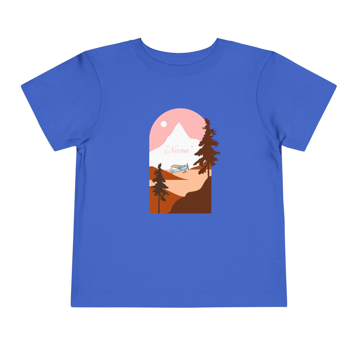 Toddler Tee — Mountain Plane Design (custom name)