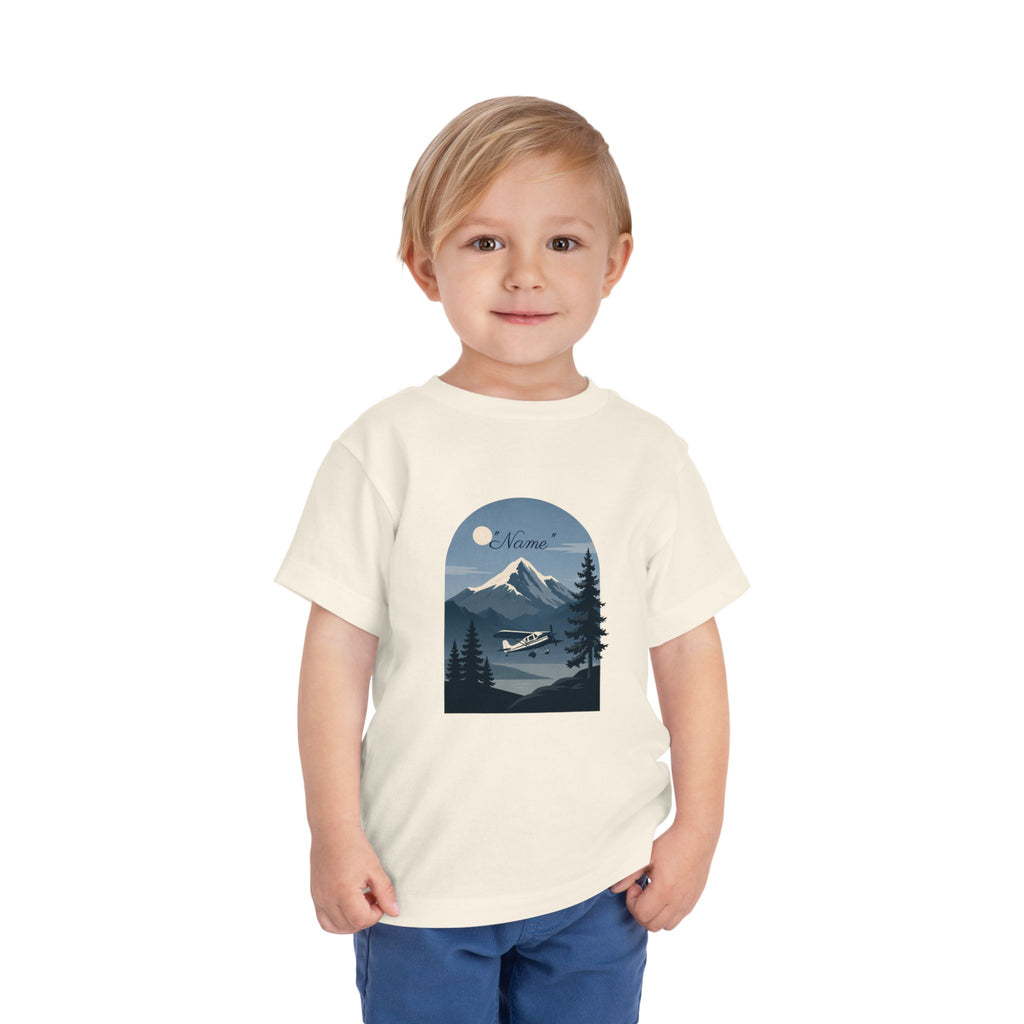 Toddler Tee — Mountain Airplane Design (custom name)