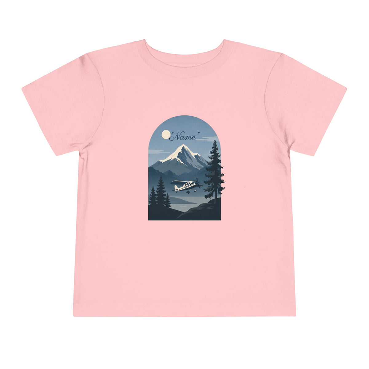 Toddler Tee — Mountain Airplane Design (custom name)