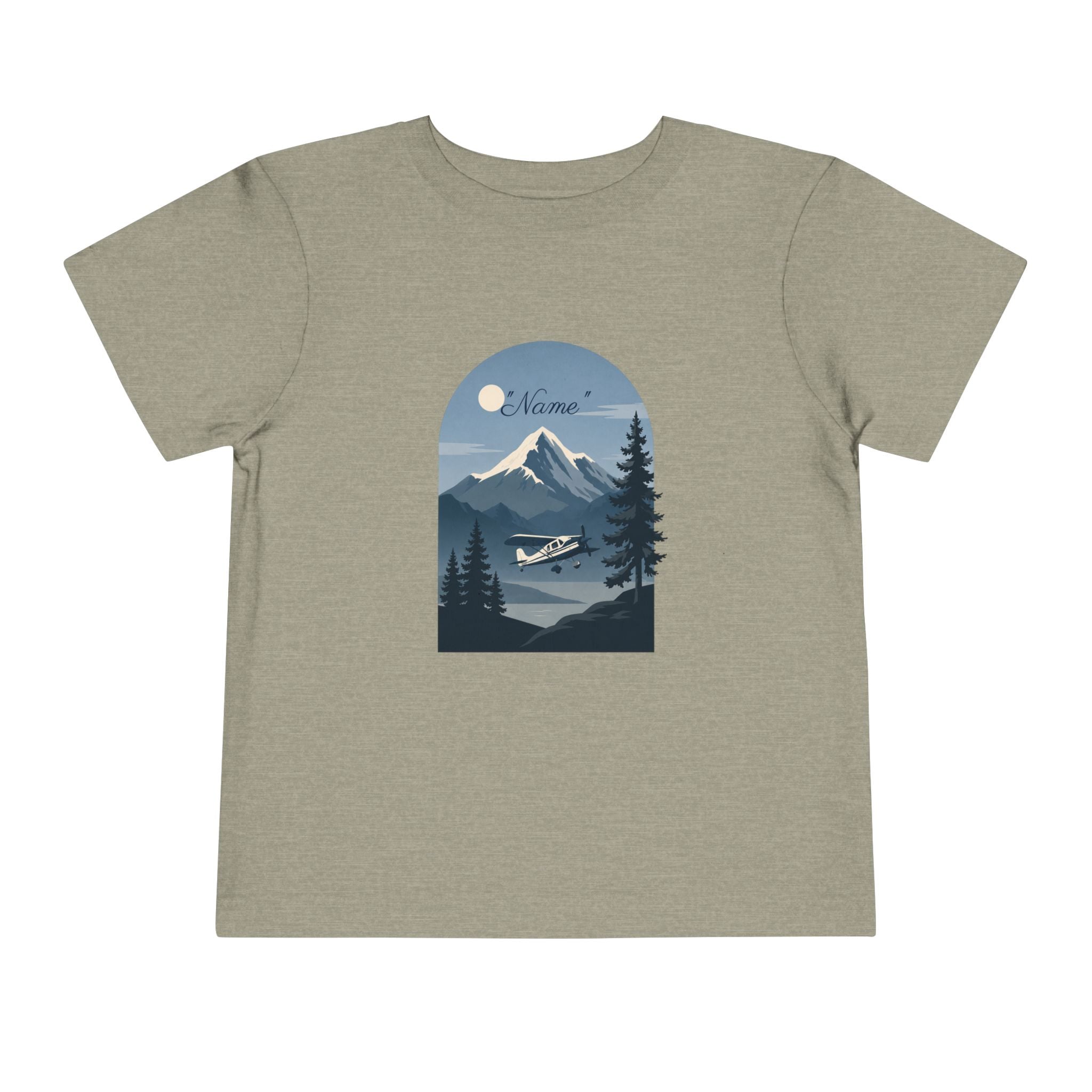 Toddler Tee — Mountain Airplane Design (custom name)