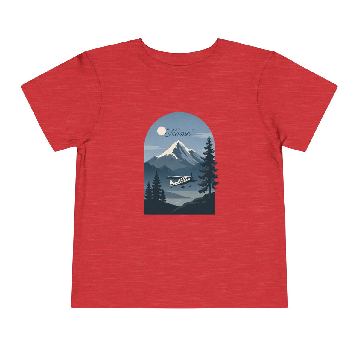 Toddler Tee — Mountain Airplane Design (custom name)