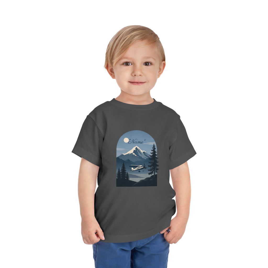 Toddler Tee — Mountain Airplane Design (custom name)