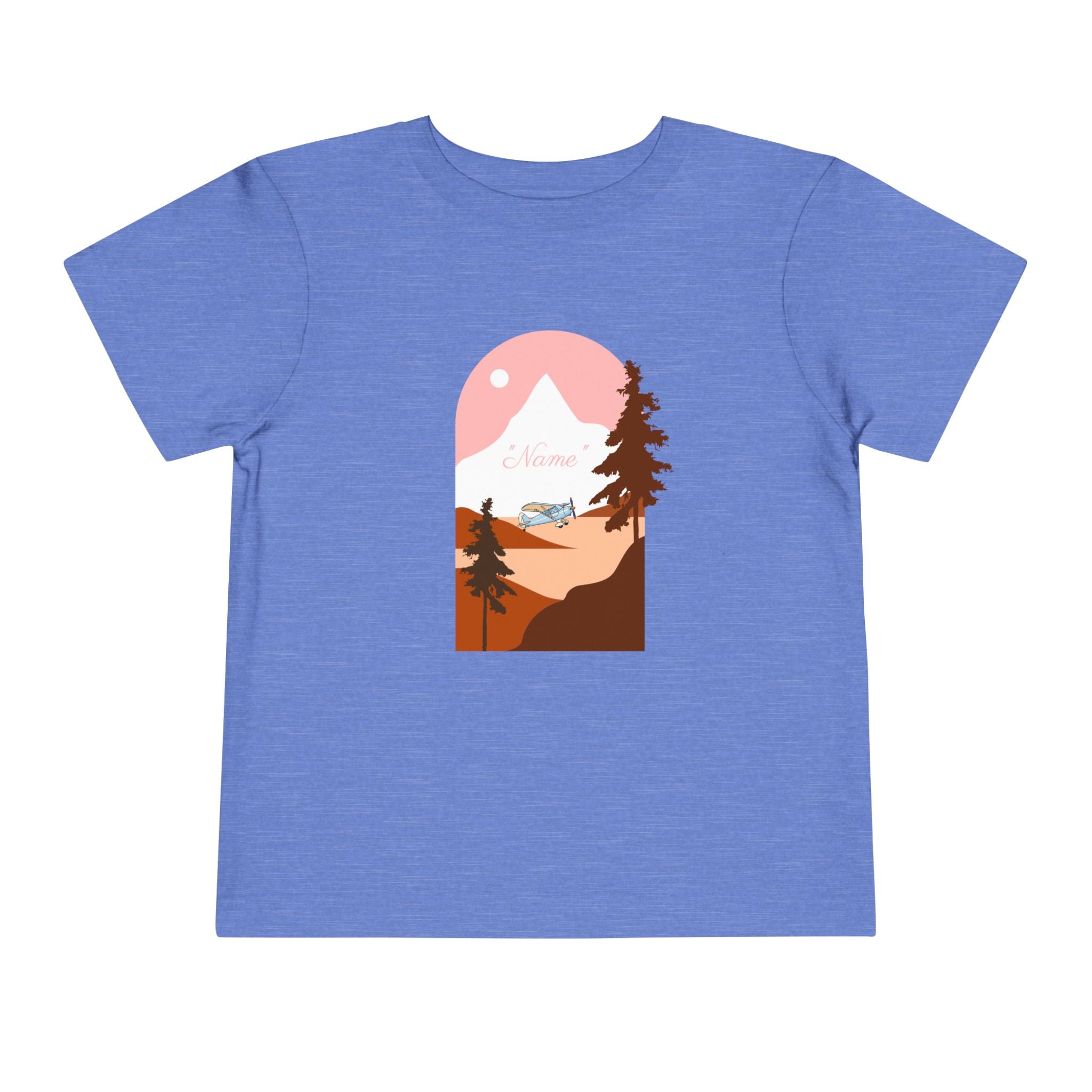 Toddler Tee — Mountain Plane Design (custom name)