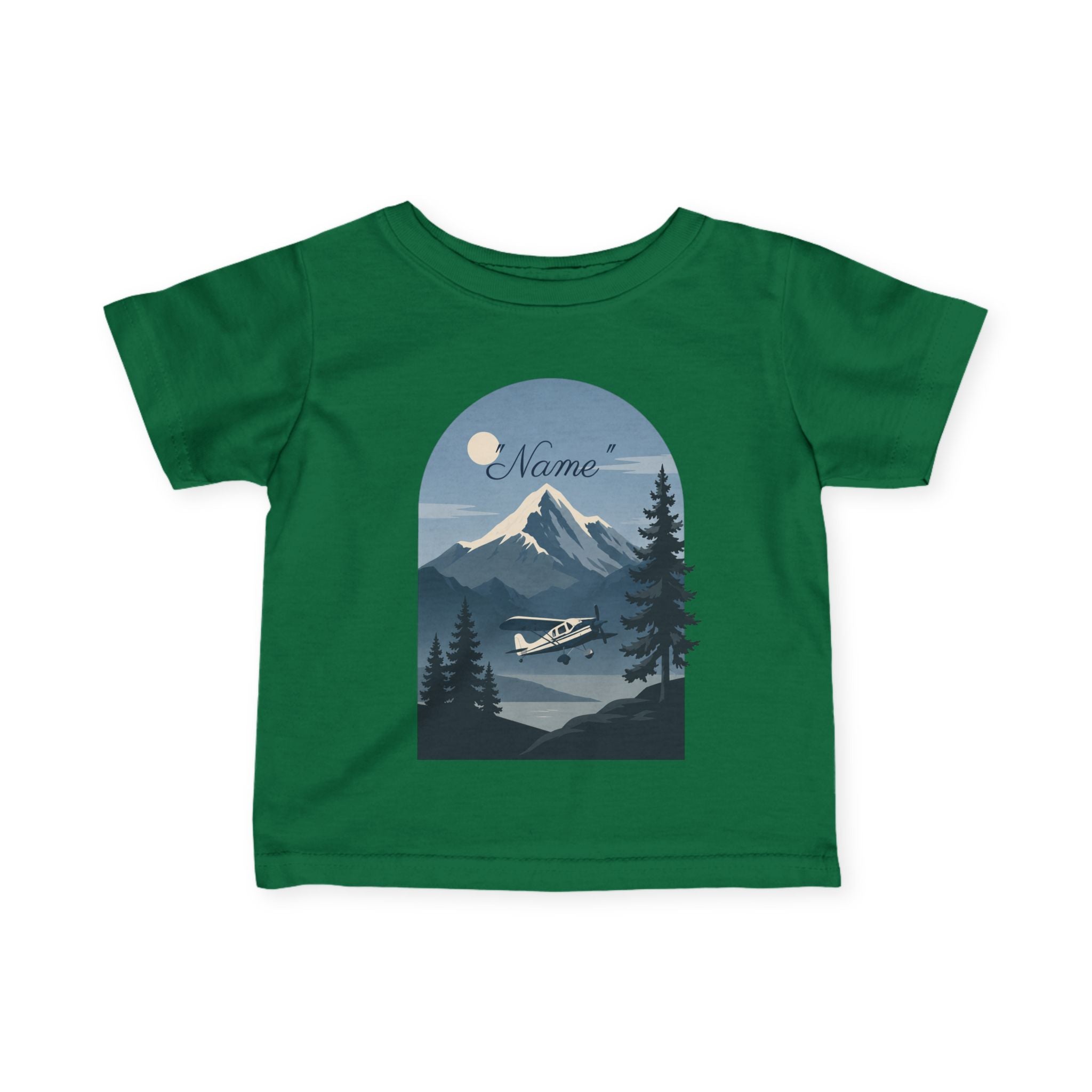 Infant Tee — Mountain Airplane Design (custom name)