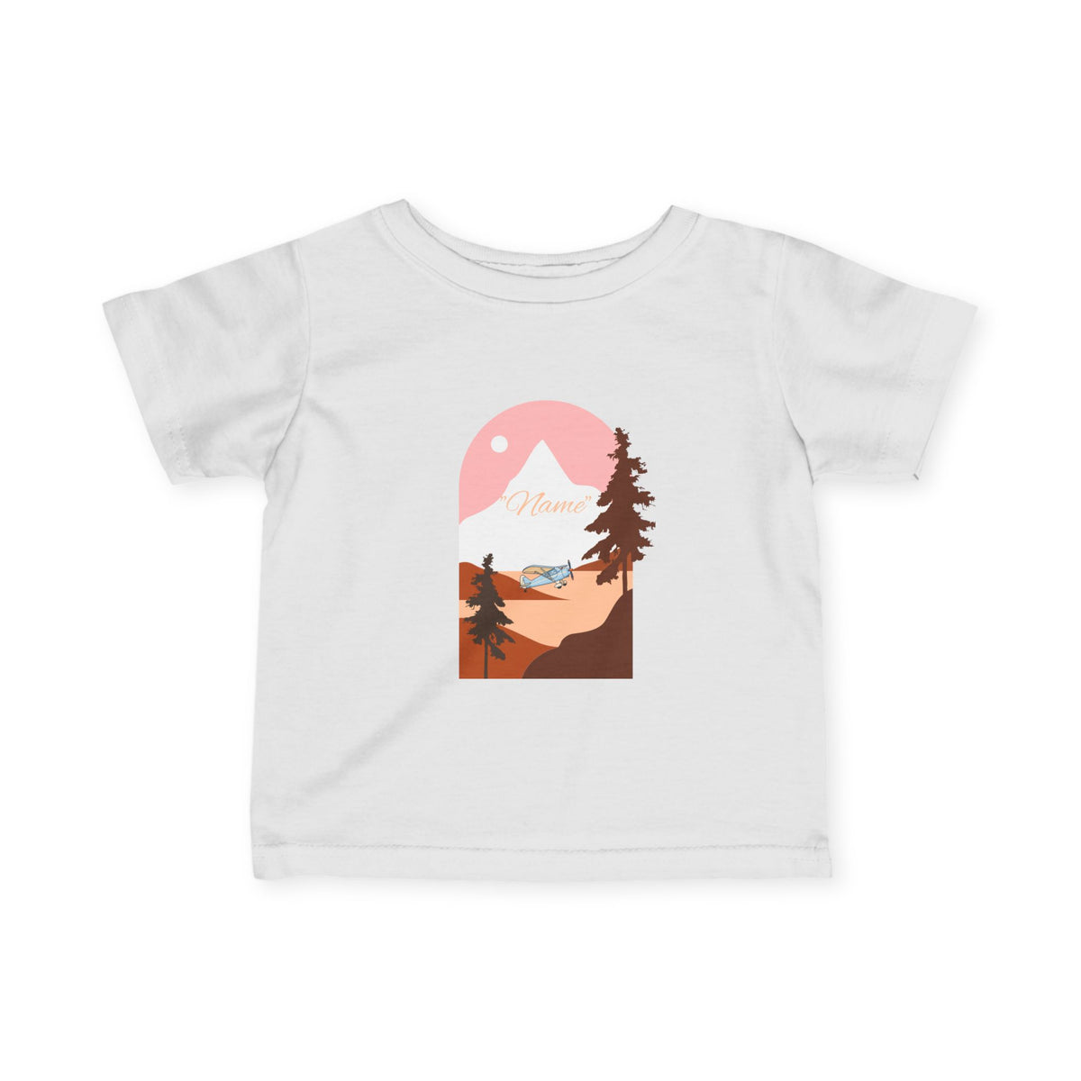 Infant Tee — Mountain Plane Design (custom name)