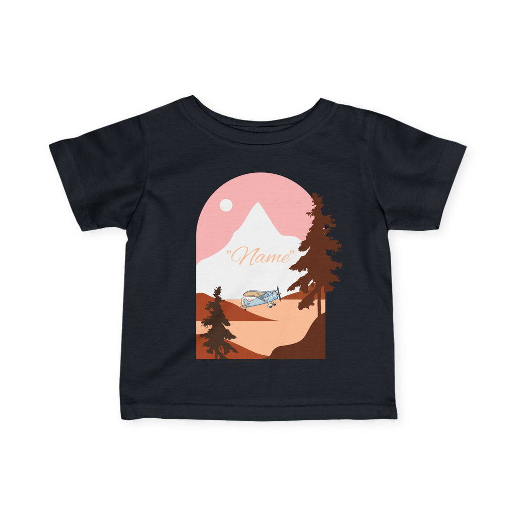 Infant Tee — Mountain Plane Design (custom name)