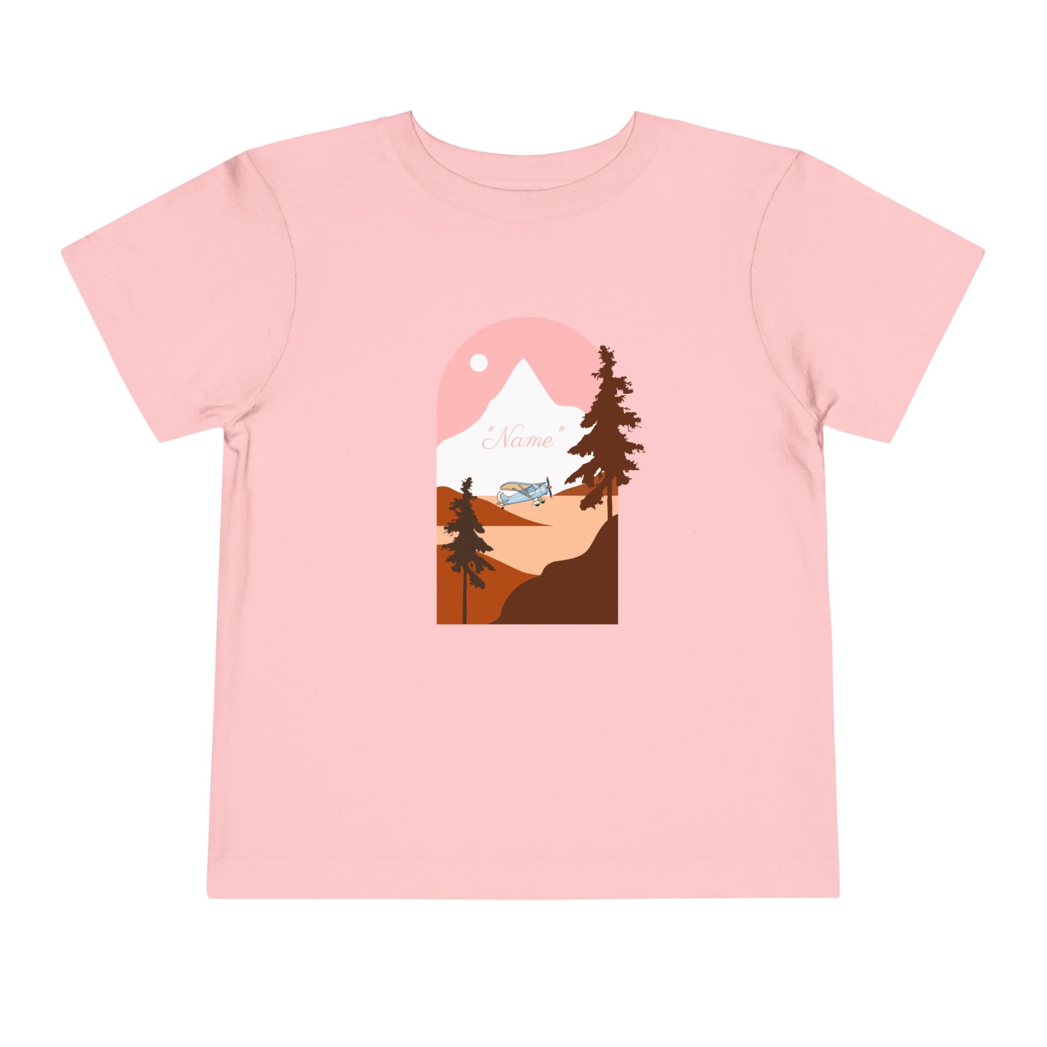 Toddler Tee — Mountain Plane Design (custom name)