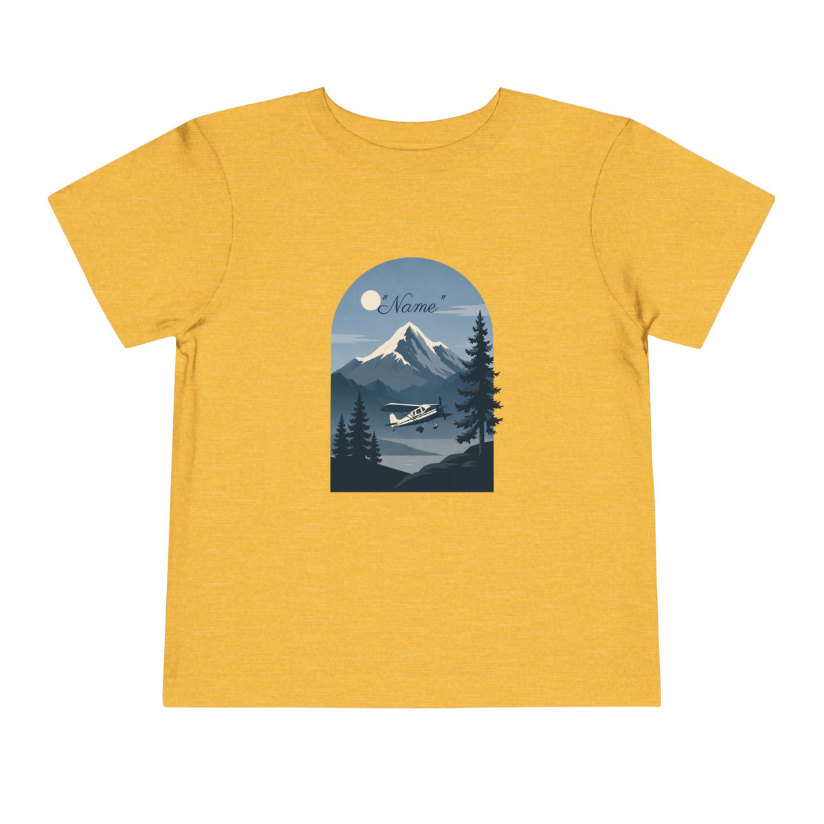 Toddler Tee — Mountain Airplane Design (custom name)