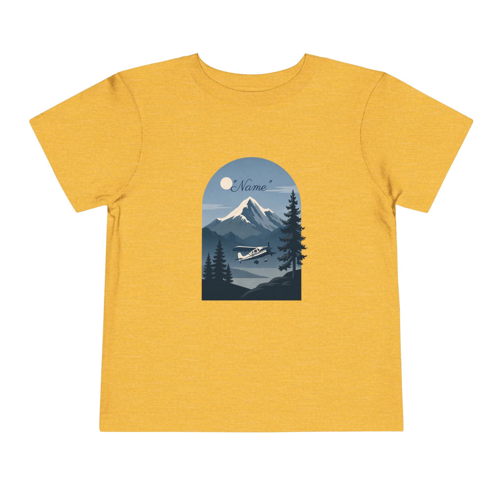 Toddler Tee — Mountain Airplane Design (custom name)