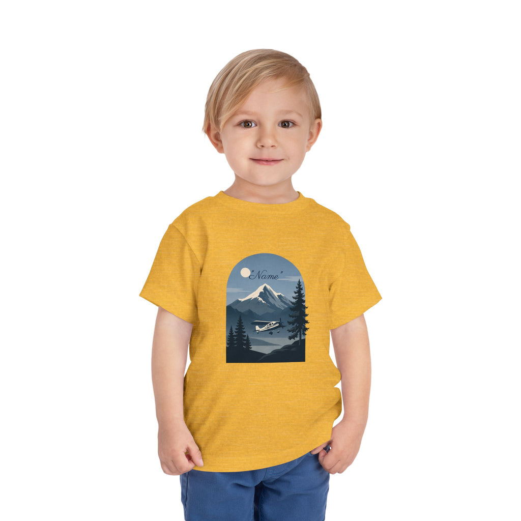 Toddler Tee — Mountain Airplane Design (custom name)