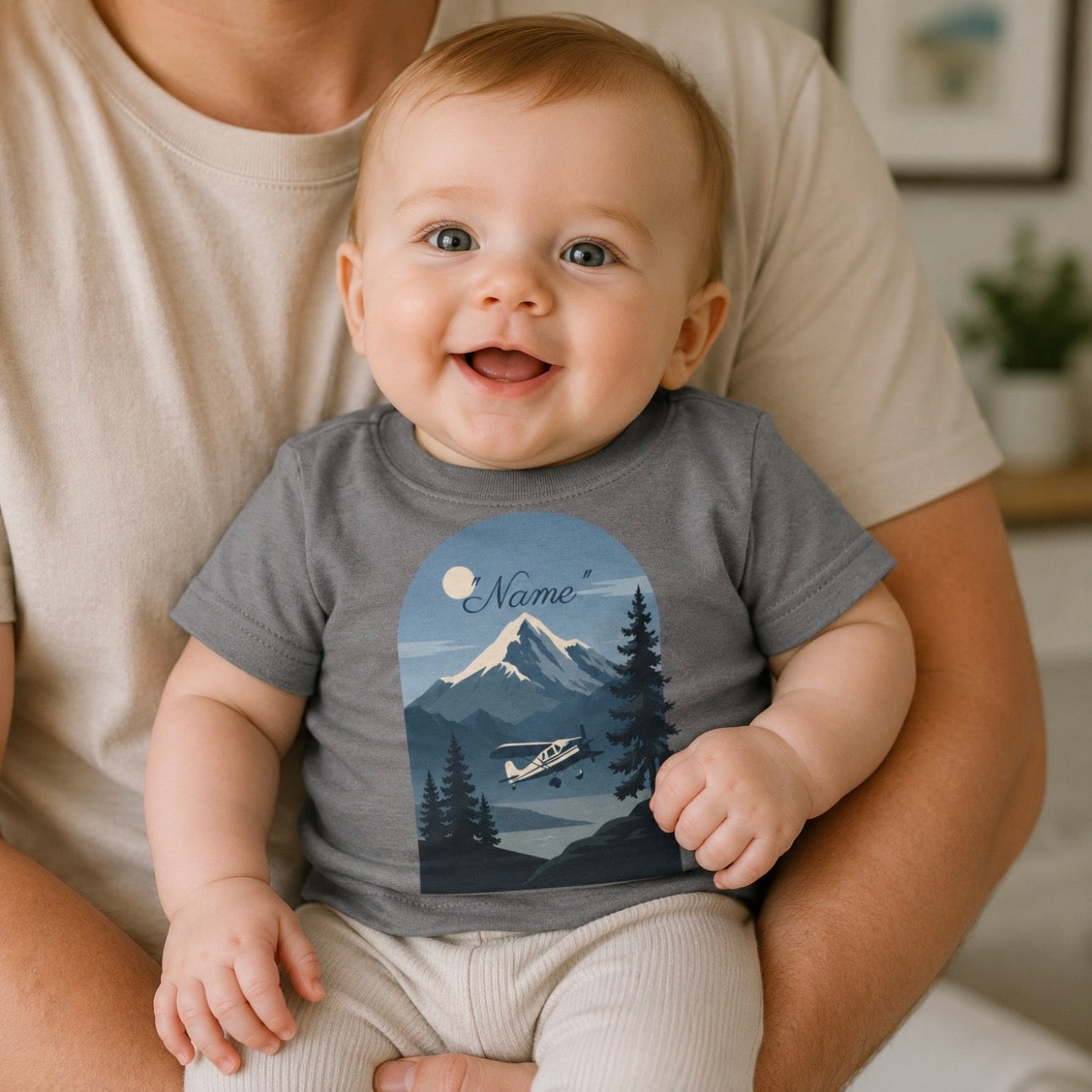 Infant Tee — Mountain Airplane Design (custom name)