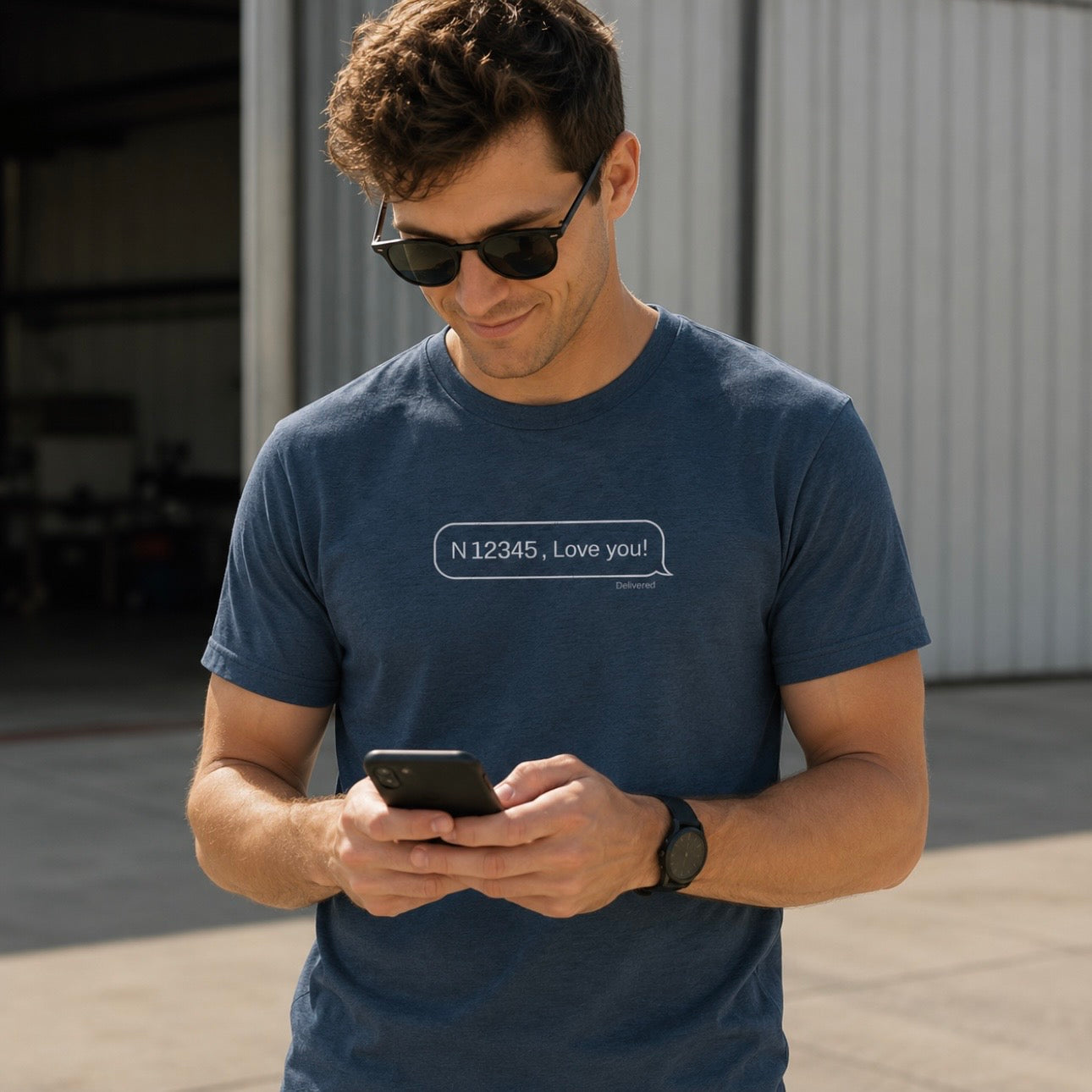 Super Soft and Lightweight Personalized Text Message T-Shirt - "N_____, Love you!"