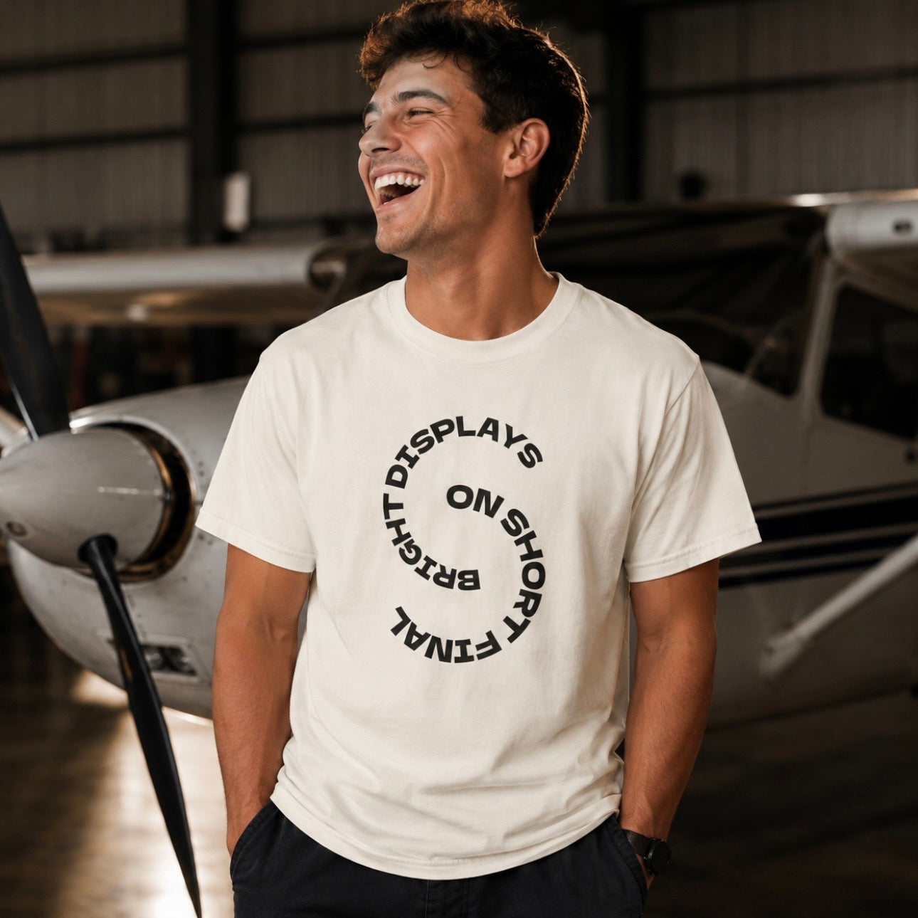 Bright Displays on Short Final T-Shirt