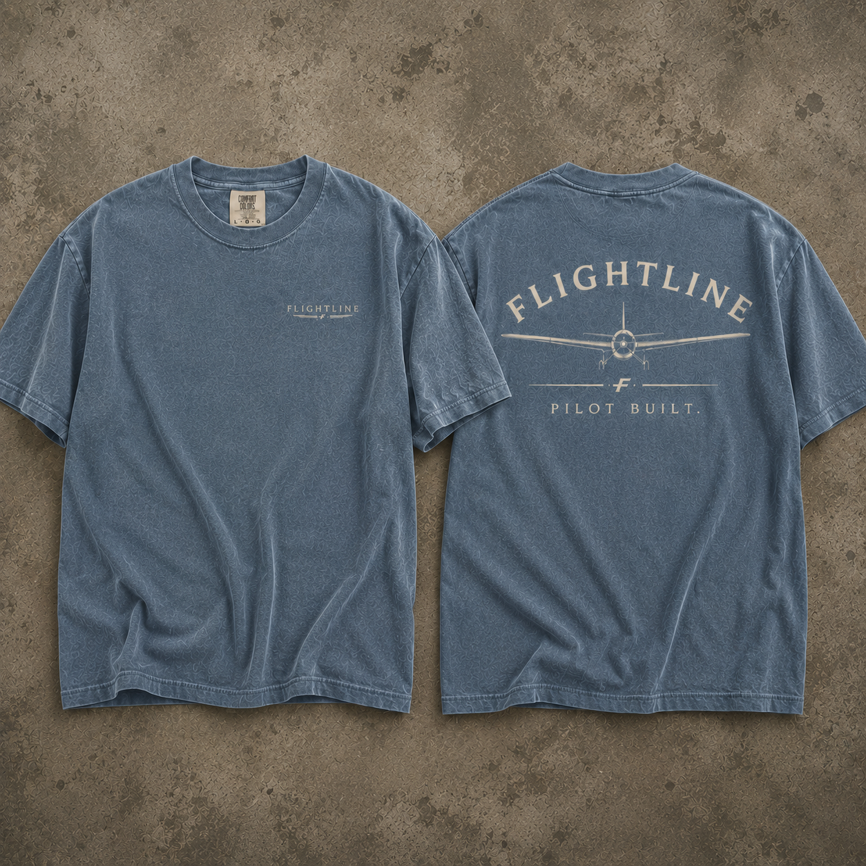 FlightLine Pilot Built T‑Shirt — Vintage Airplane Graphic