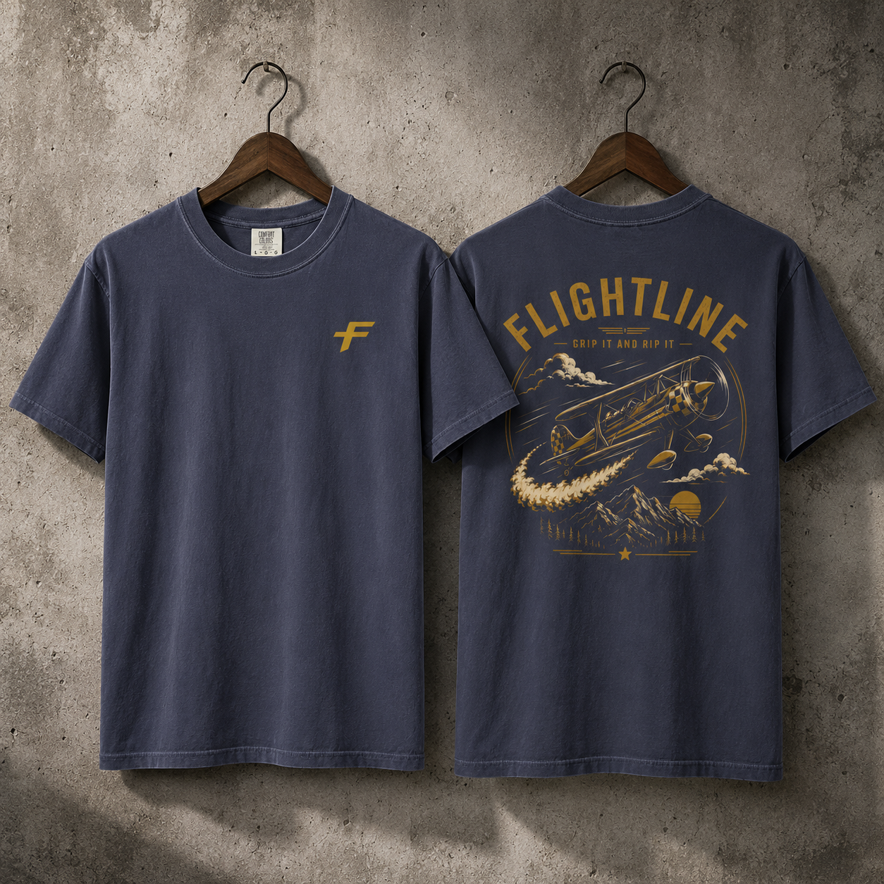 Flightline Vintage Airplane T-Shirt — 'Flightline' Aerobatic Pilot Tee