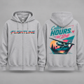 Flightline Zip Hoodie — Collect Hours Retro Plane Graphic