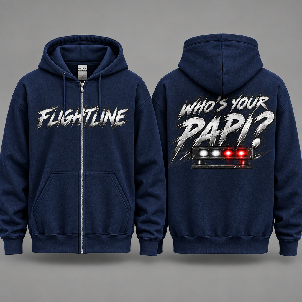 Flightline Zip Hoodie — “Who’s your PAPI?” Graphic