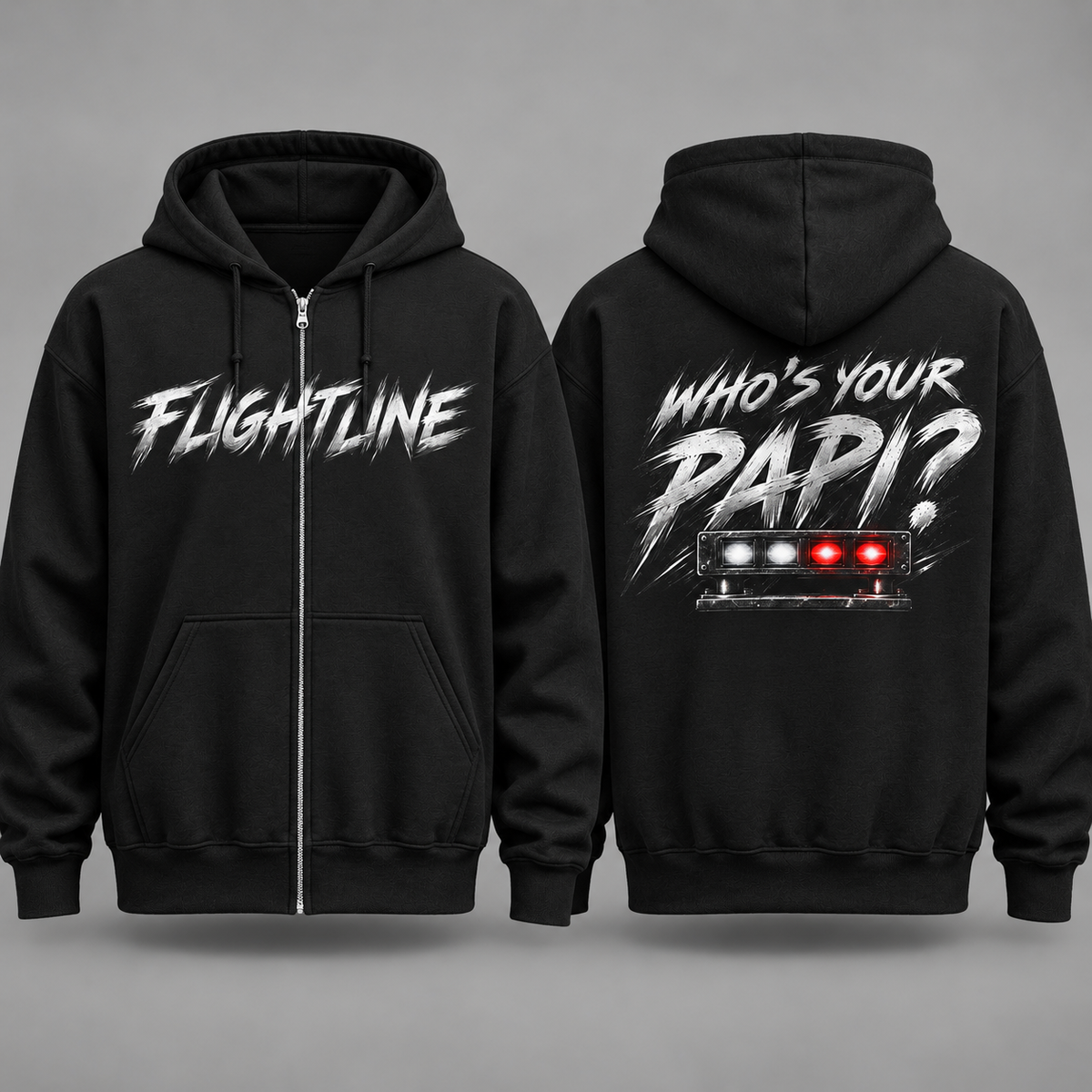 Flightline Zip Hoodie — “Who’s your PAPI?” Graphic