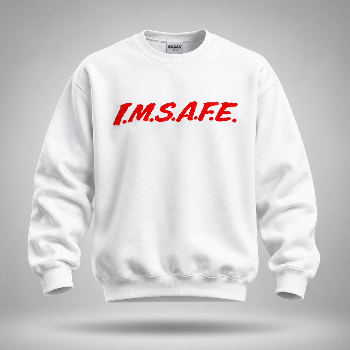 Comfy Crewneck Sweatshirt — I.M.S.A.F.E. Graphic