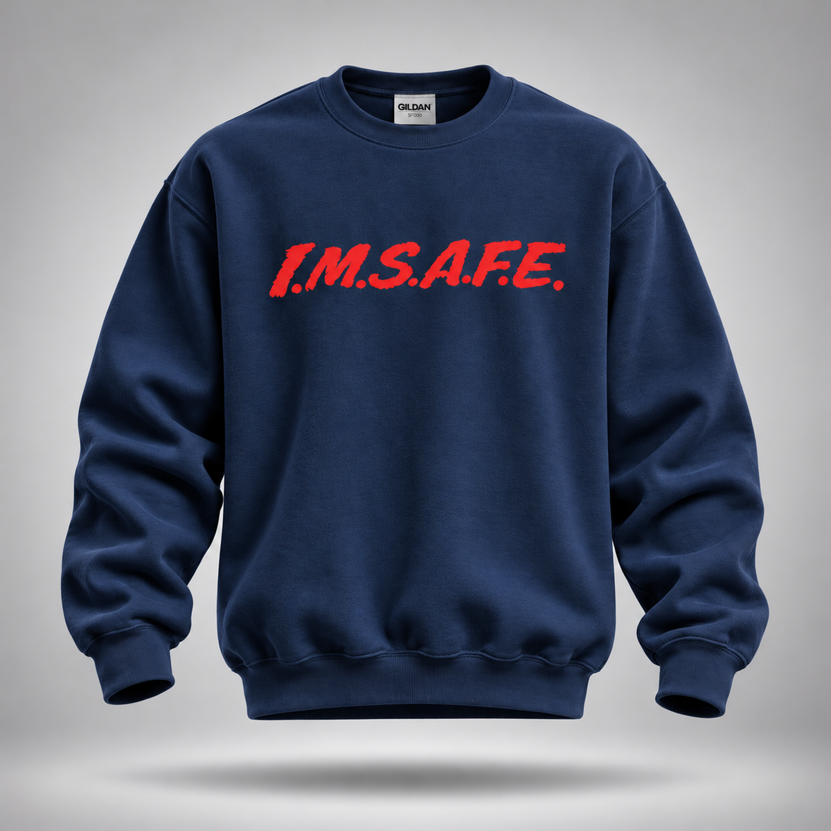 Comfy Crewneck Sweatshirt — I.M.S.A.F.E. Graphic