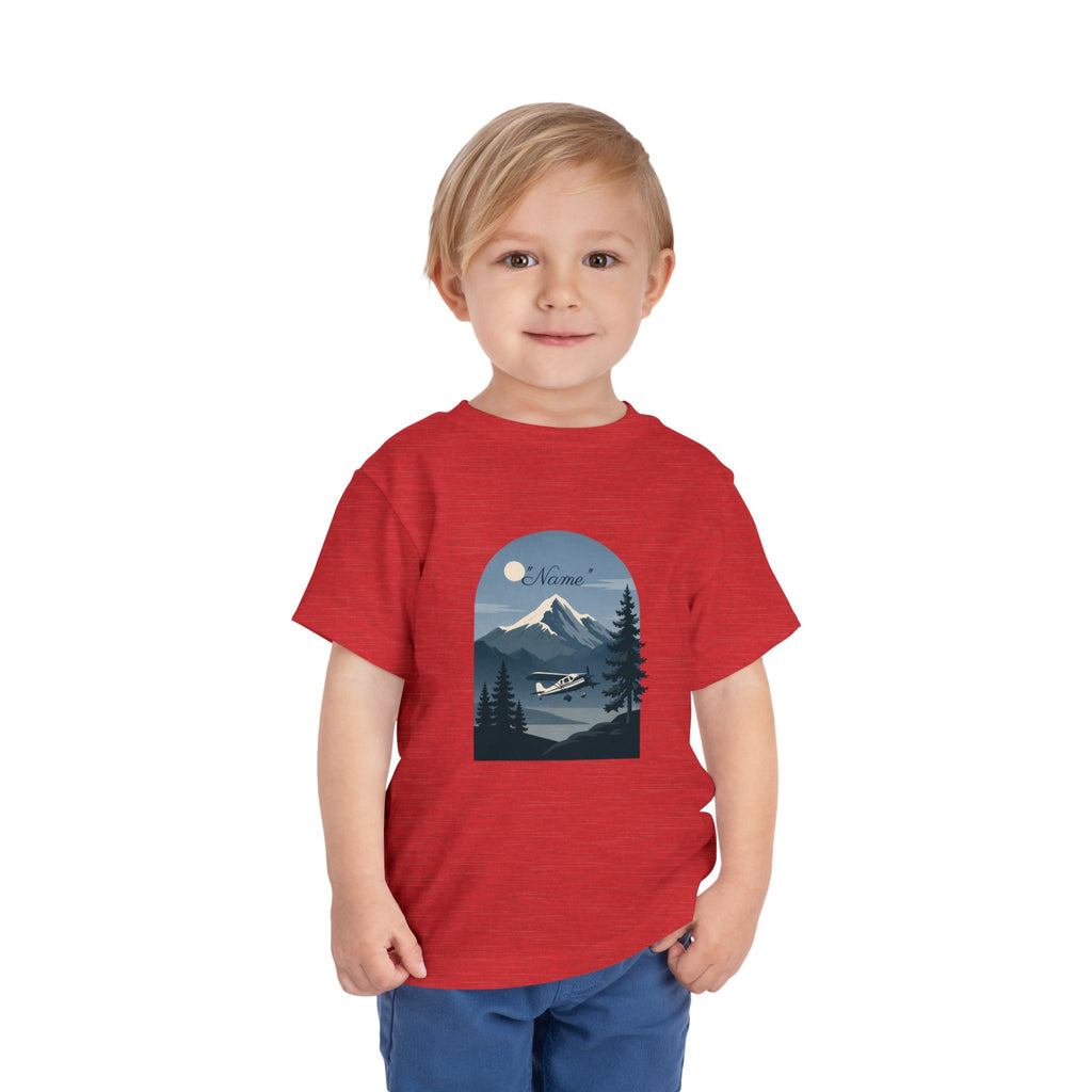 Toddler Tee — Mountain Airplane Design (custom name)