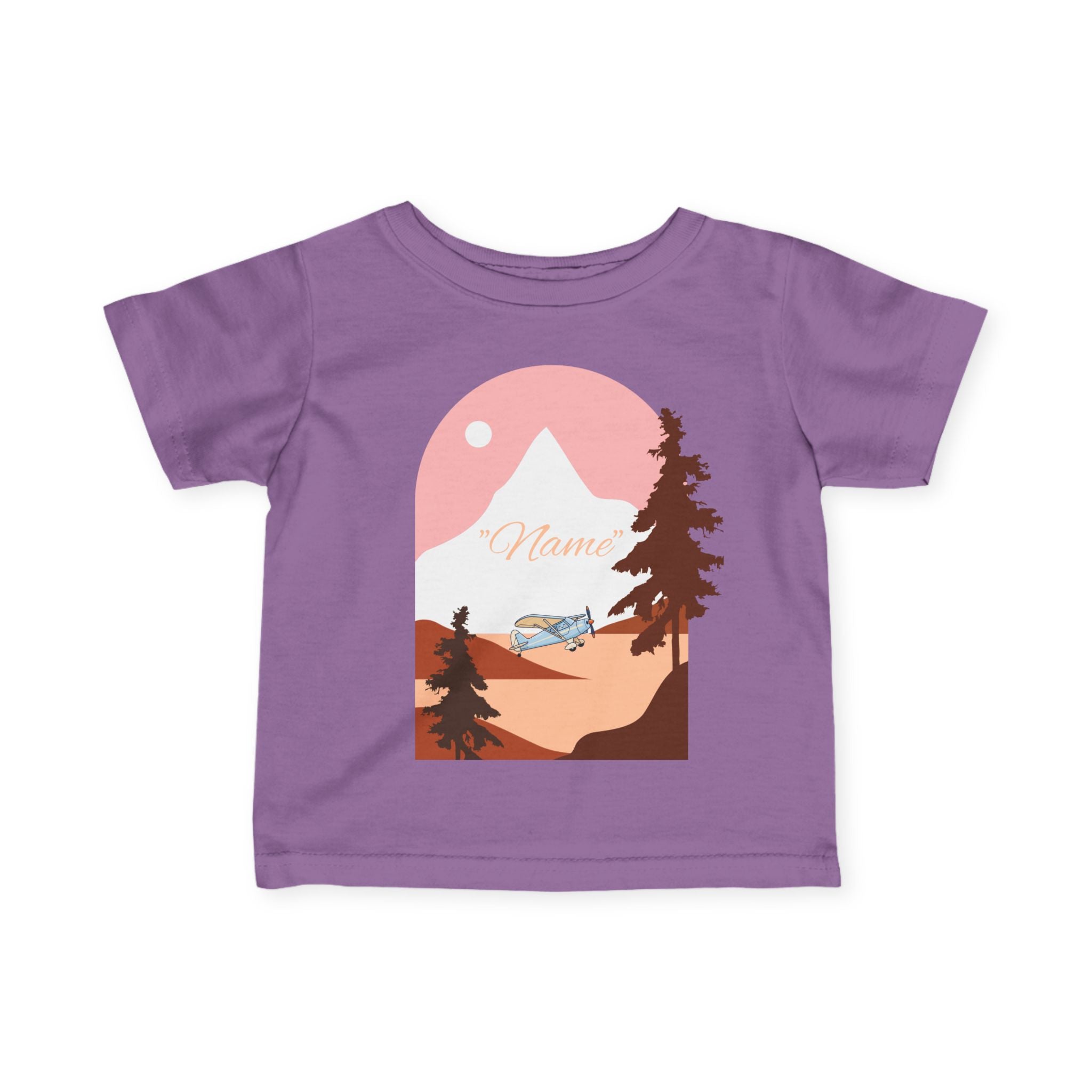Infant Tee — Mountain Plane Design (custom name)