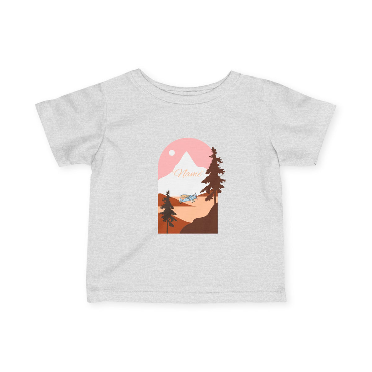 Infant Tee — Mountain Plane Design (custom name)