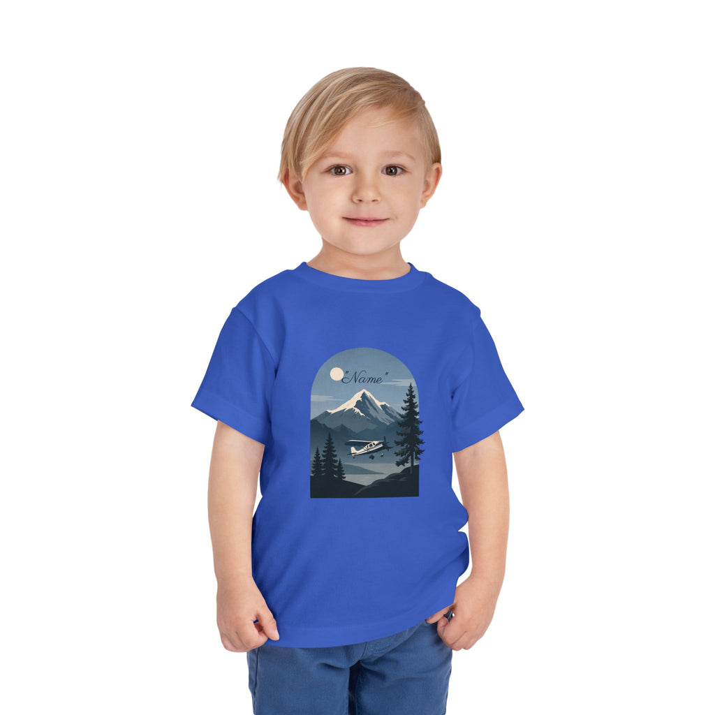 Toddler Tee — Mountain Airplane Design (custom name)