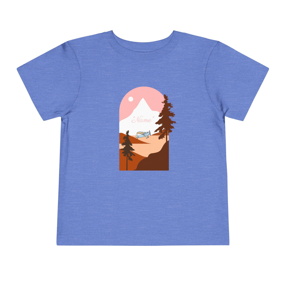 Toddler Tee — Mountain Plane Design (custom name)