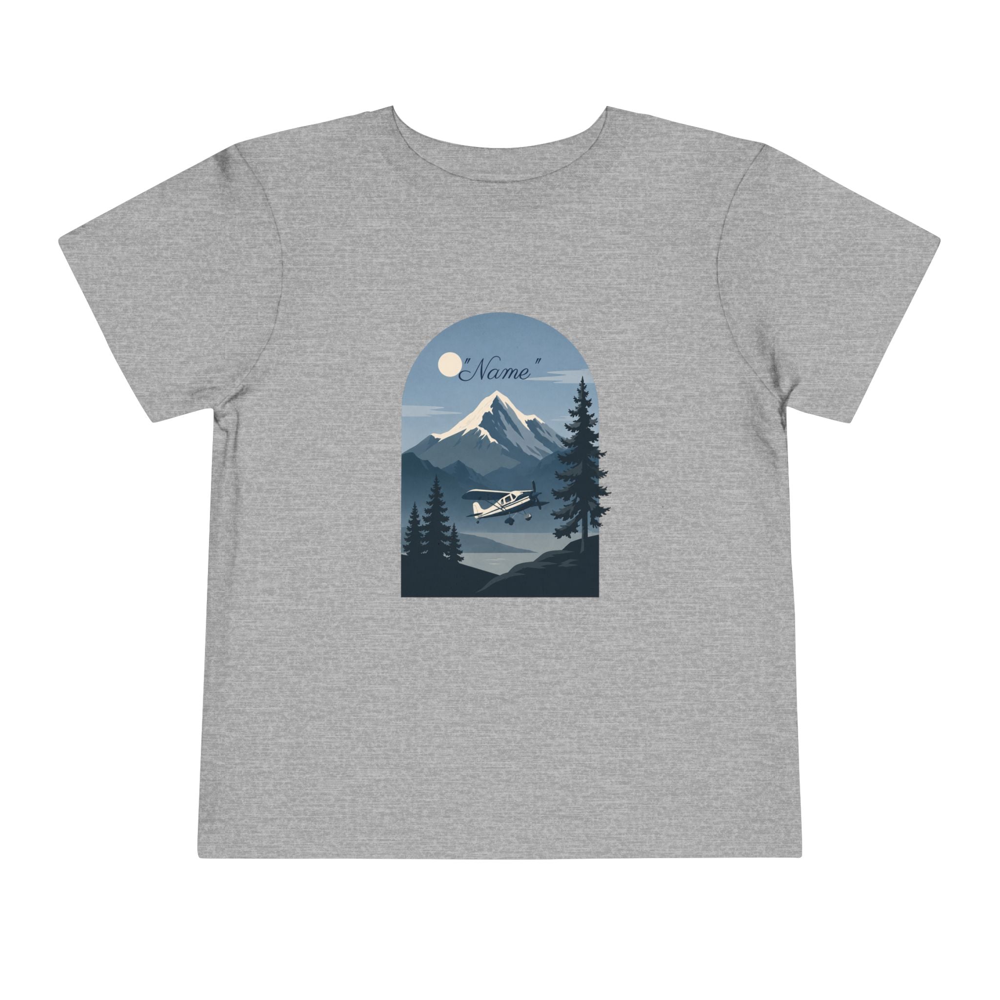 Toddler Tee — Mountain Airplane Design (custom name)