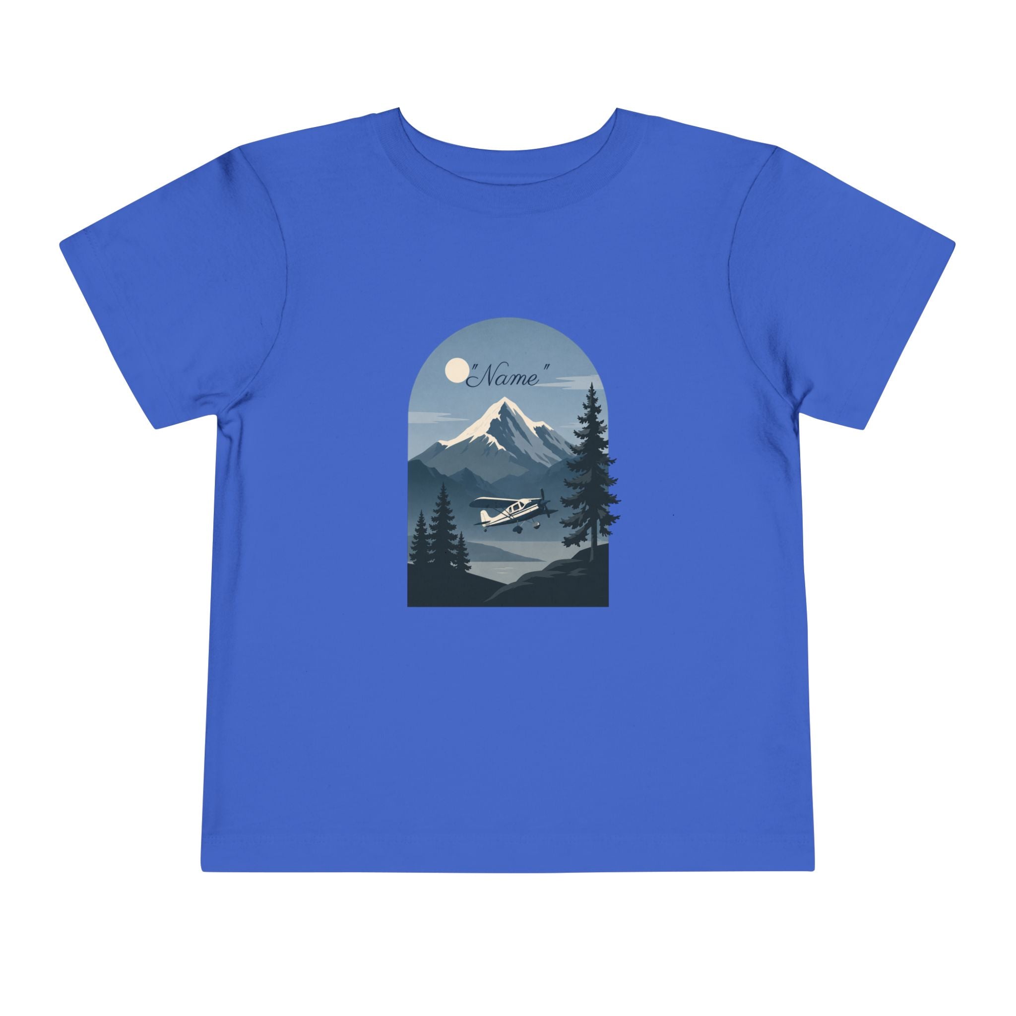 Toddler Tee — Mountain Airplane Design (custom name)