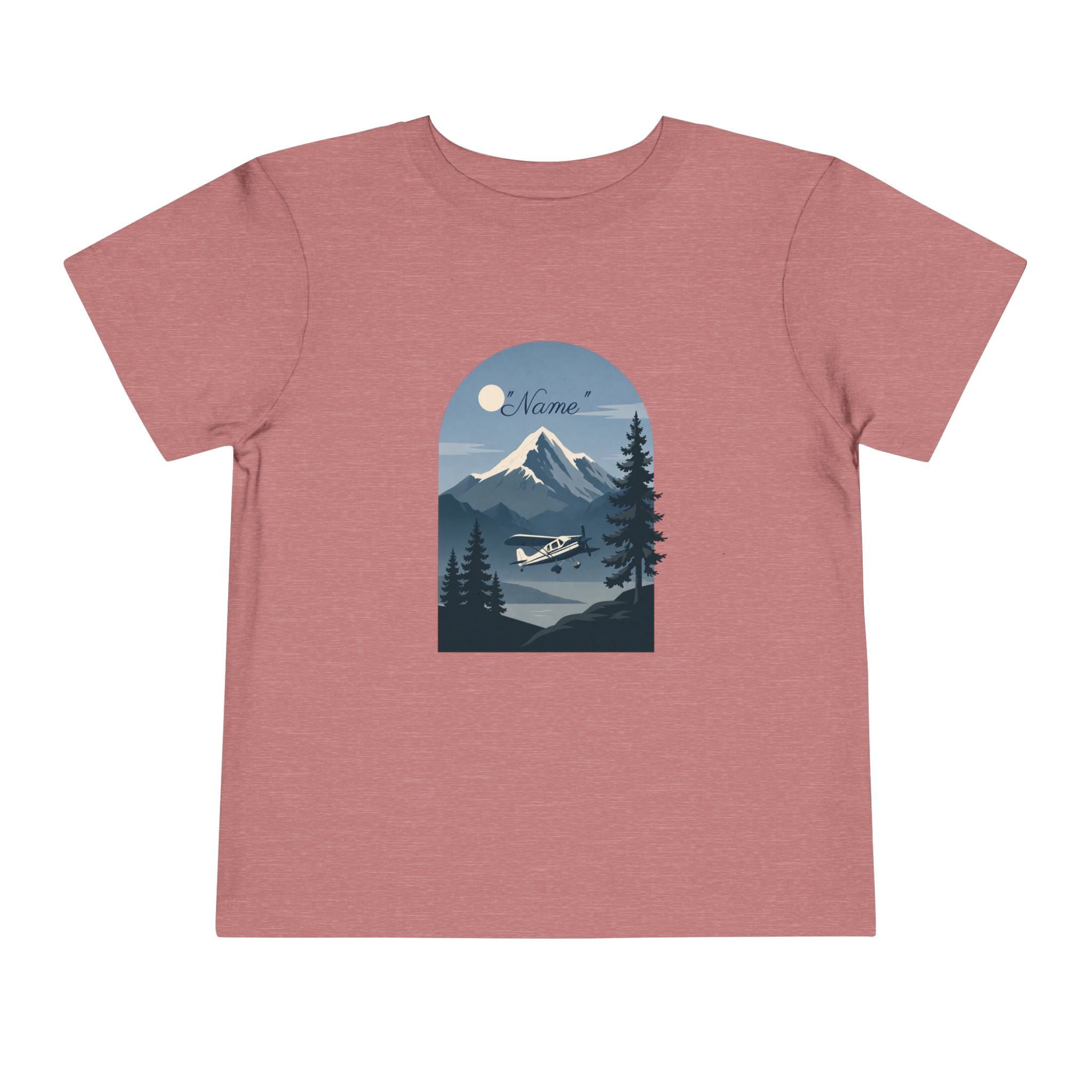 Toddler Tee — Mountain Airplane Design (custom name)