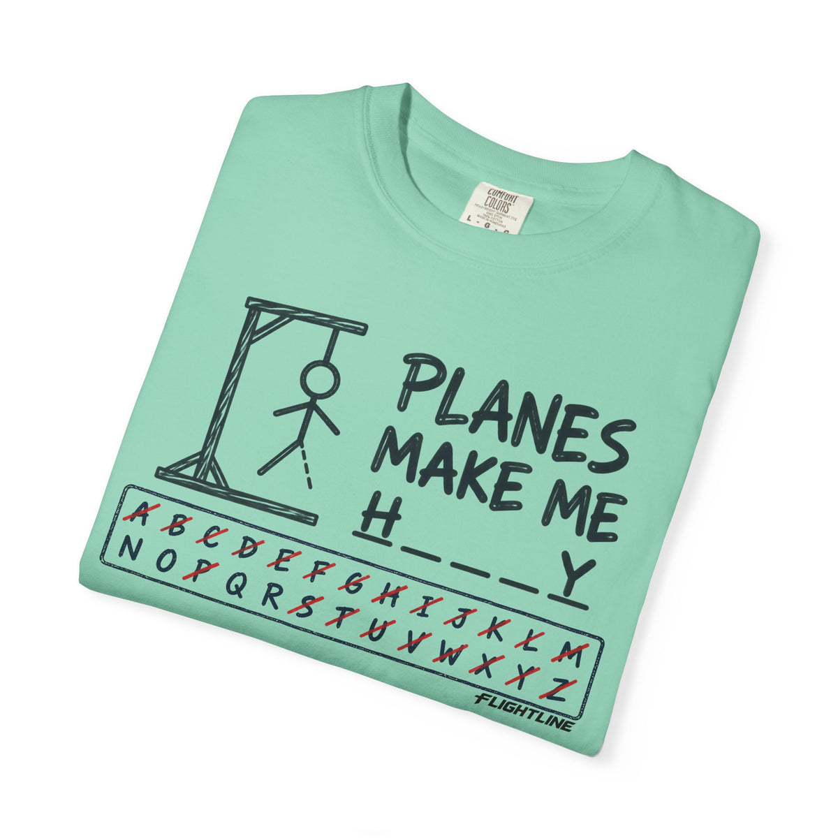 Planes make me h___y  T-Shirt - Hangman
